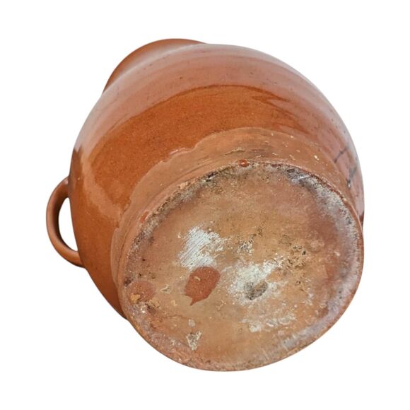 Vintage Handmade Brown Pottery Pitcher: Rustic Country Farmhouse Stoneware - Picture 4 of 7